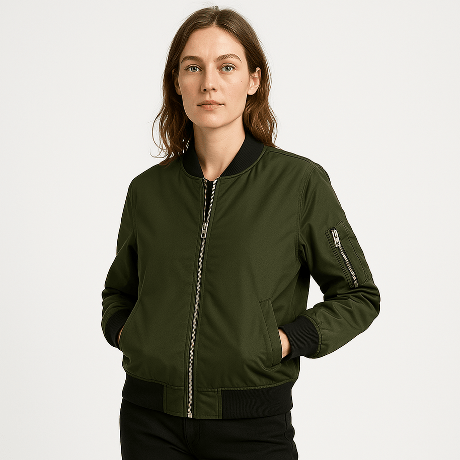 WW | Blouson Bomber Beige Kurz geschnitten Urban Lässiger Look