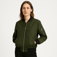 WW | Blouson Bomber Beige Kurz geschnitten Urban Lässiger Look