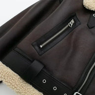 WW | Fliegerjacke Kunstleder Gefüttert Trend Winter