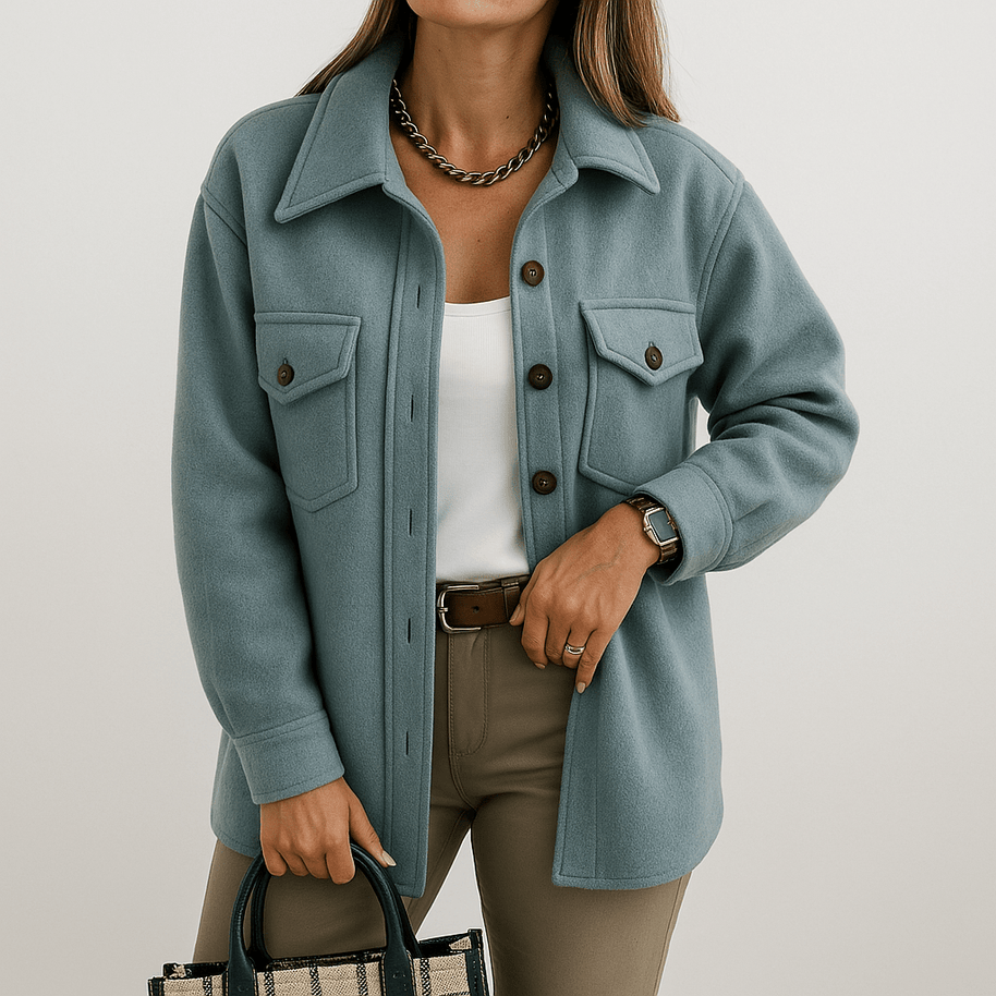 WW | Beigefarbene Jacke mit Woll-Effekt, lässiger Schnitt, perfekt für die Übergangszeit