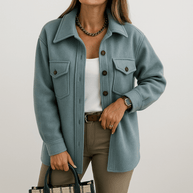 WW | Beigefarbene Jacke mit Woll-Effekt, lässiger Schnitt, perfekt für die Übergangszeit