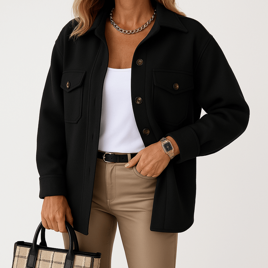 WW | Beigefarbene Jacke mit Woll-Effekt, lässiger Schnitt, perfekt für die Übergangszeit