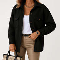 WW | Beigefarbene Jacke mit Woll-Effekt, lässiger Schnitt, perfekt für die Übergangszeit