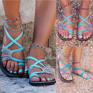 WW | Stylische flache Sandalen aus Palmenblättern - Bequeme und schicke Sommerschuhe
