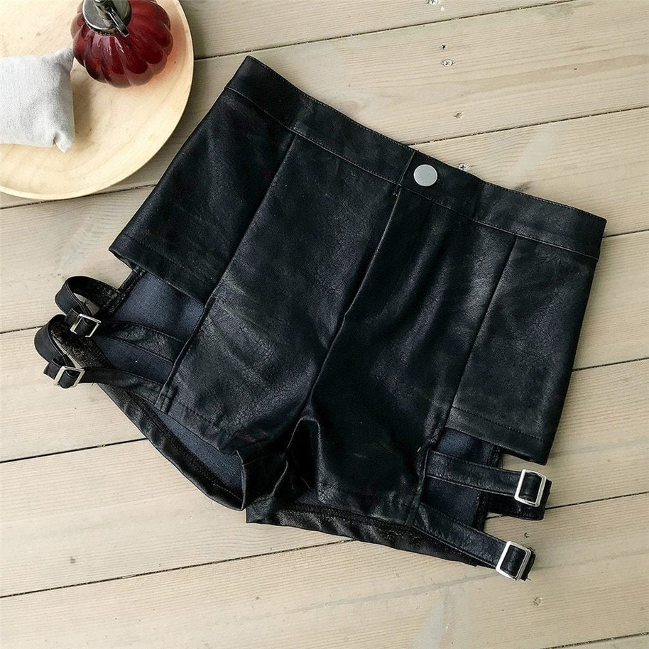 WW | Leder Mini Slim Hip Shorts