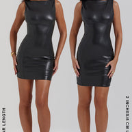 WW Mini-Lederkleid ohne Ärmel