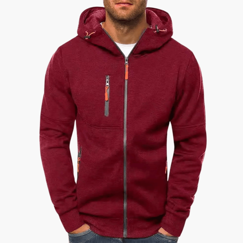 WW | Jacke Mit Reißverschluss Und Kapuze Für Herren Klassisch & Bequem