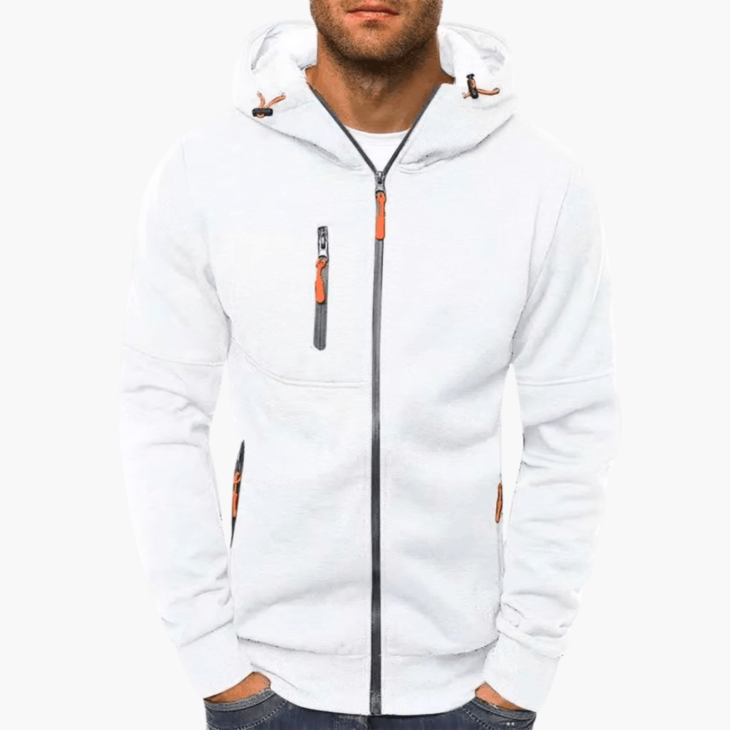 WW | Jacke Mit Reißverschluss Und Kapuze Für Herren Klassisch & Bequem