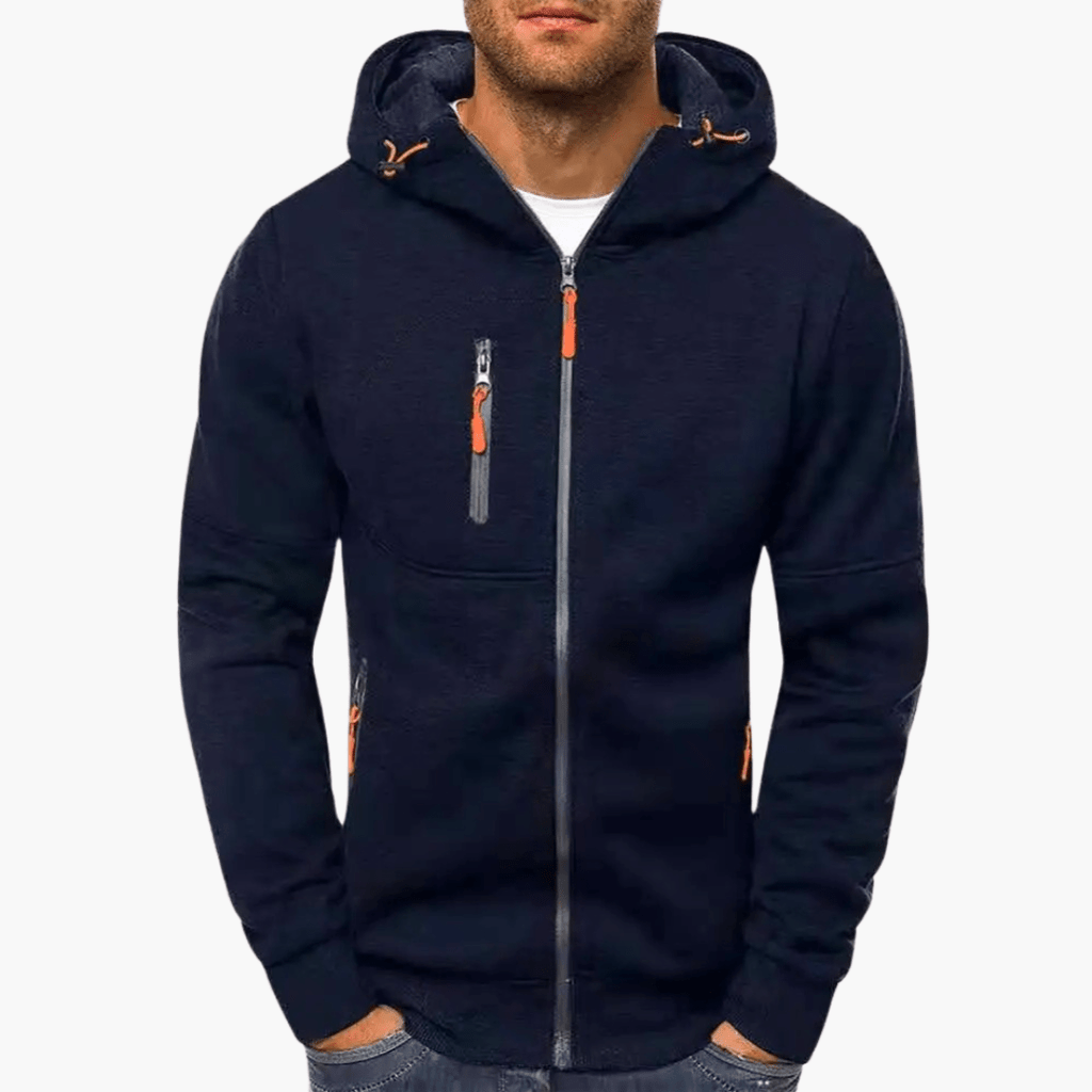 WW | Jacke Mit Reißverschluss Und Kapuze Für Herren Klassisch & Bequem