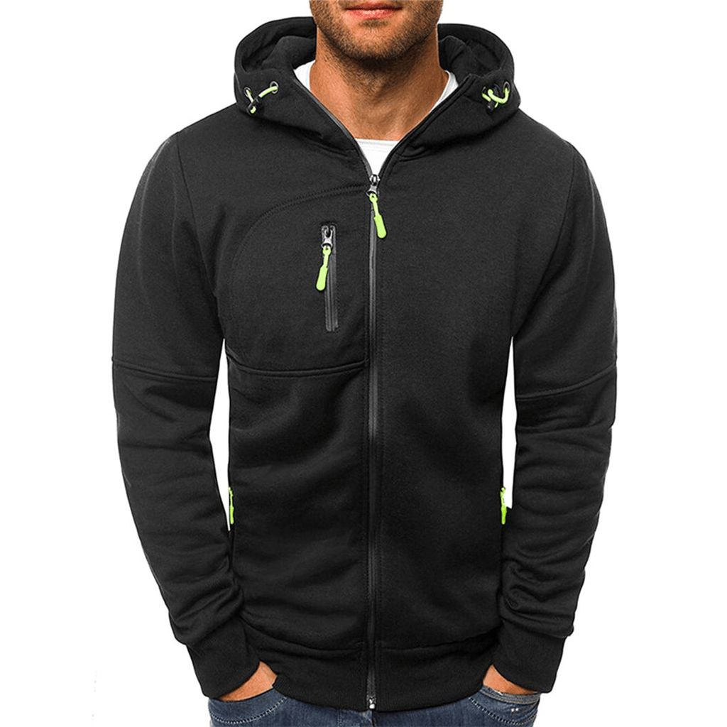 WW | Jacke Mit Reißverschluss Und Kapuze Für Herren Klassisch & Bequem