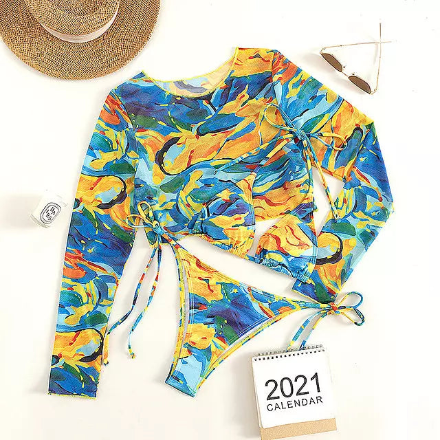 WW | Leopardi Bikini-Set 3-teiliges Set Badeanzug