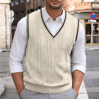 WW | Ärmelloser Pullover Mit V-Ausschnitt Herren Sweatshirt