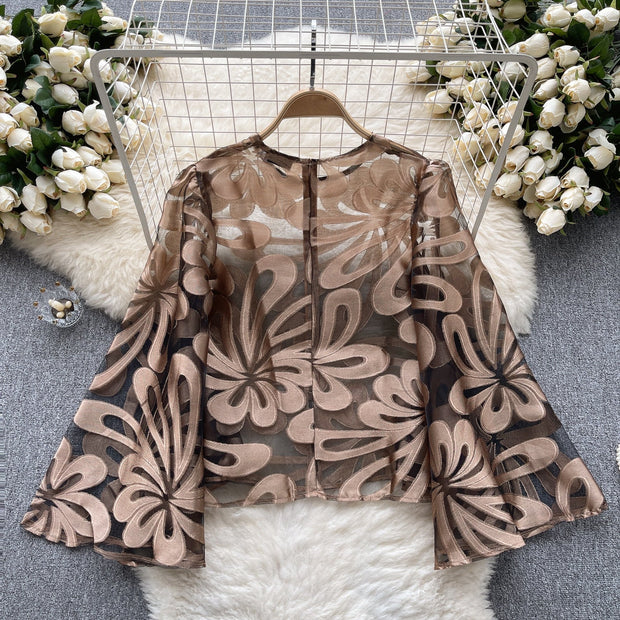 WW | Luxusnähen Gaze Gedruckt Lässige Bluse