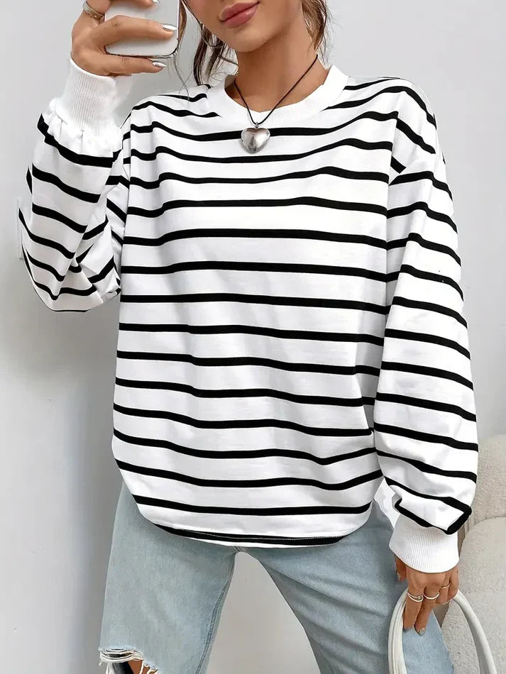 W&W Mode | Gestreiftes Sweatshirt Für Damen