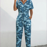 WW | Camo V-Ausschnitt Bindesprunganzug - Müheloser Sommer Cool