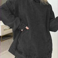 WW | Schickes Casual Denim Hoodie – Mühelos Cool