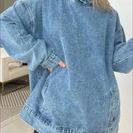 WW | Schickes Casual Denim Hoodie – Mühelos Cool