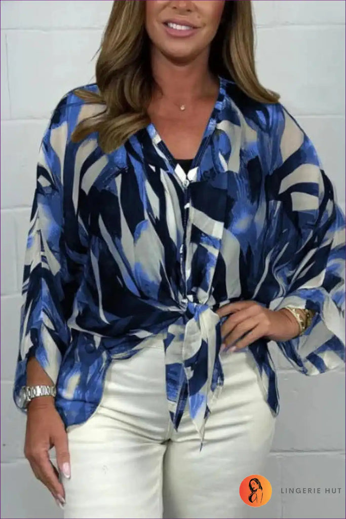 WW | Fließende Aquarellbluse – Luftige Eleganz in sanften Pastellfarben