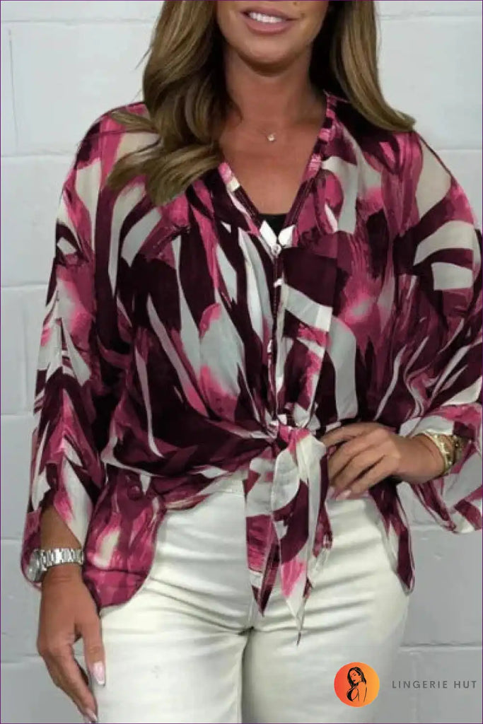 WW | Fließende Aquarellbluse – Luftige Eleganz in sanften Pastellfarben