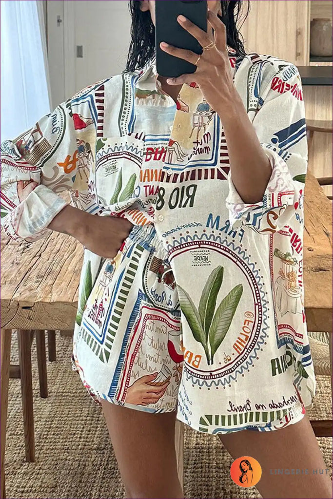 WW | Oversized Print Shirt Dress - Müheloser Boho-Stil