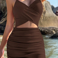 WW | Rüschen Cut-Out Mini Kleid – Strand Glamour