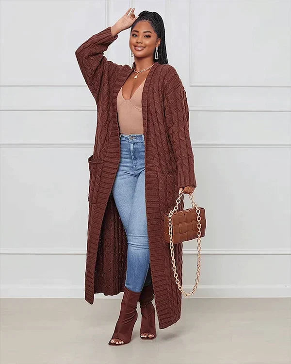 W&W Mode Cardigan | Stilvolle, trendige übergroße gestrickte Weste für Damen