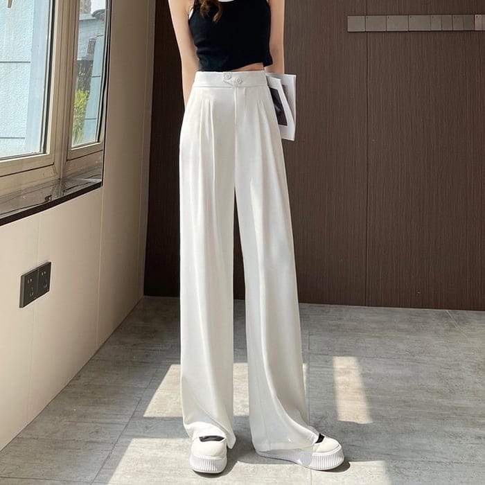 W&W Mode – Damen-Hose aus Seide mit weitem Bein – leicht, atmungsaktiv, knitterfrei, bequem und aus hochwertigem Stoff