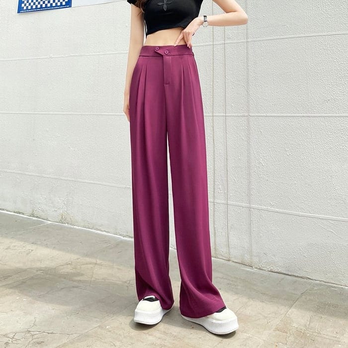 W&W Mode – Damen-Hose aus Seide mit weitem Bein – leicht, atmungsaktiv, knitterfrei, bequem und aus hochwertigem Stoff