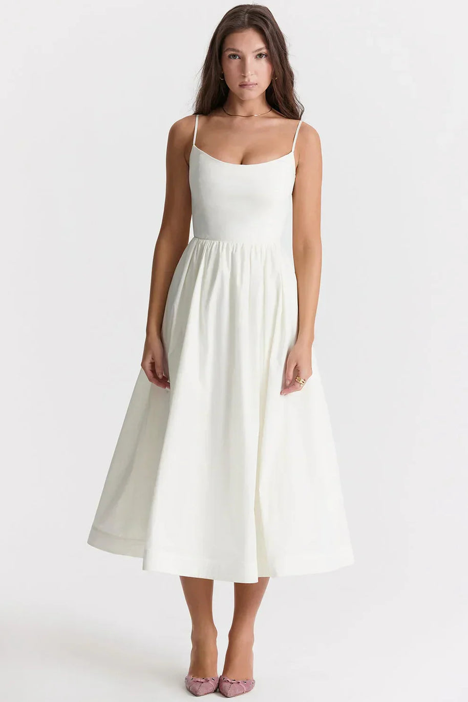 WW | Elegantes Midi-Kleid aus Leinen