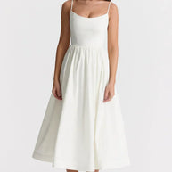 WW | Elegantes Midi-Kleid aus Leinen