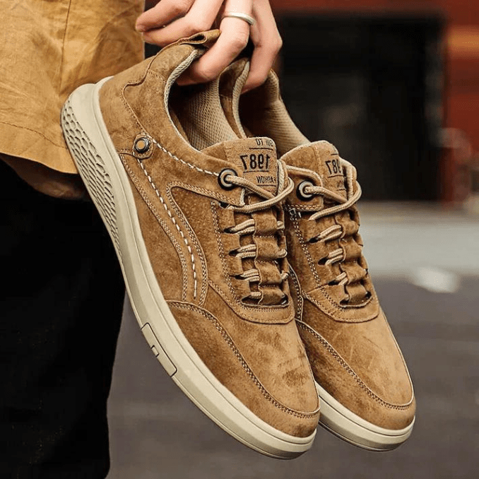 W&W Mode | Herren Sneakers Italienische Wildleder Sneakers Lässig Und Komfortabel