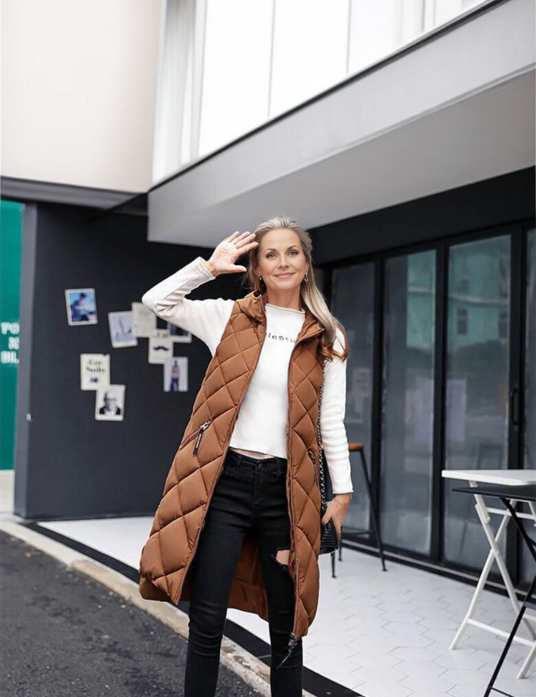 W&W Mode | Elegante Lange Steppweste Damen