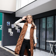 WW | Elegante Lange Steppweste Damen