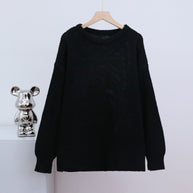 WW – Modischer Strickpullover in Uni mit Rundhalsausschnitt