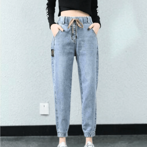 WW | Hose Damen Lässige Damenjeans Mit Verstellbarem Kordelzug Bequem