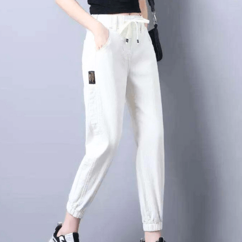 WW | Hose Damen Lässige Damenjeans Mit Verstellbarem Kordelzug Bequem