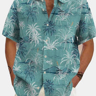 WW | Luftiges Hawaiianisches Leinen Hemd Für Herren