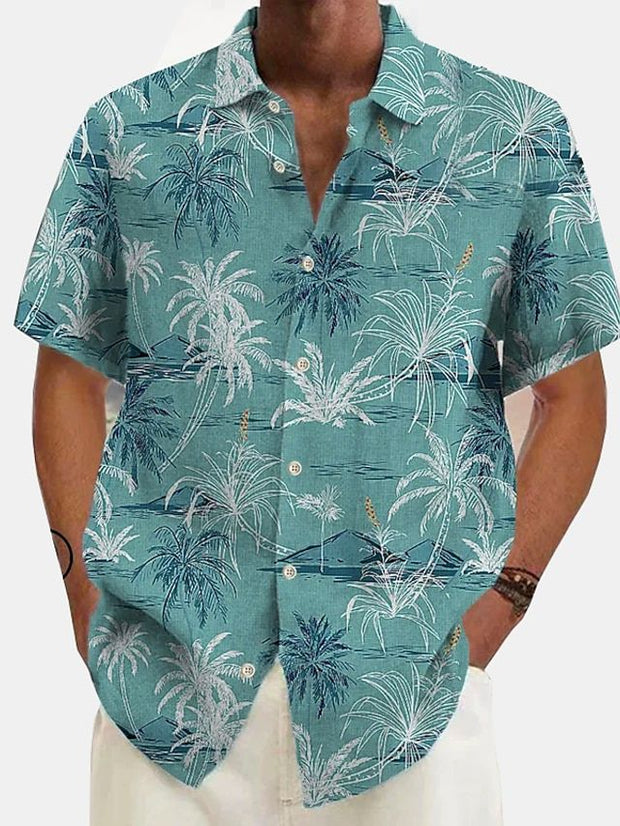 WW | Luftiges Hawaiianisches Leinen Hemd Für Herren