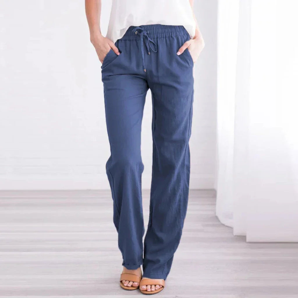 WW | Luftige Baumwoll Leinen Hose Für Damen