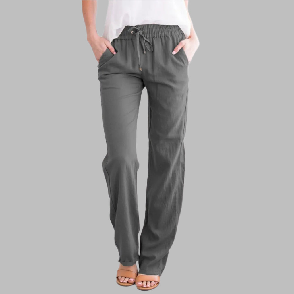 W&W Mode | Luftige Baumwoll Leinen Hose Für Damen