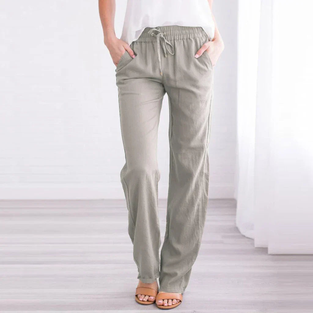 W&W Mode | Luftige Baumwoll Leinen Hose Für Damen
