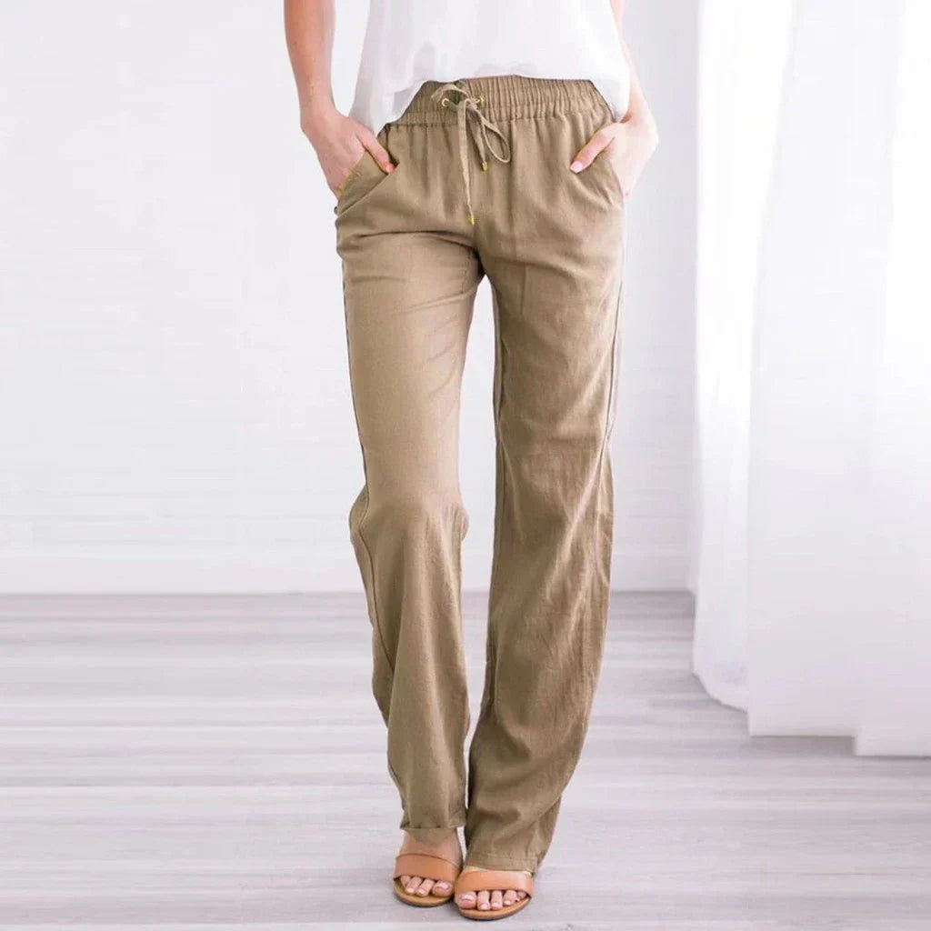 WW | Luftige Baumwoll Leinen Hose Für Damen