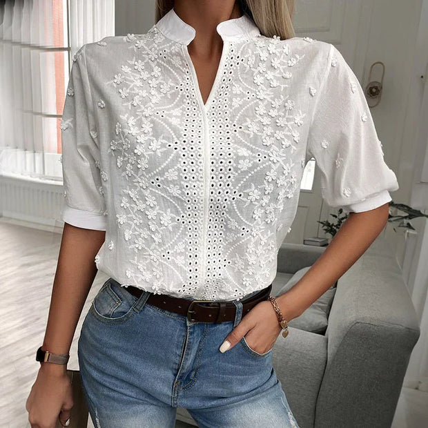 WW | Bestickte Baumwollbluse