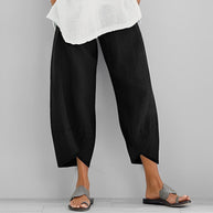 WW | Trendige Weite Asymmetrische Leinenhosen Für Damen