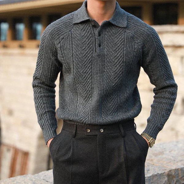 W&W Mode | Strick Pullover für Herren mit Kragen