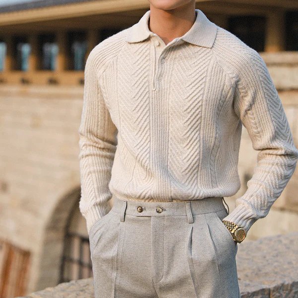 W&W Mode | Strick Pullover für Herren mit Kragen