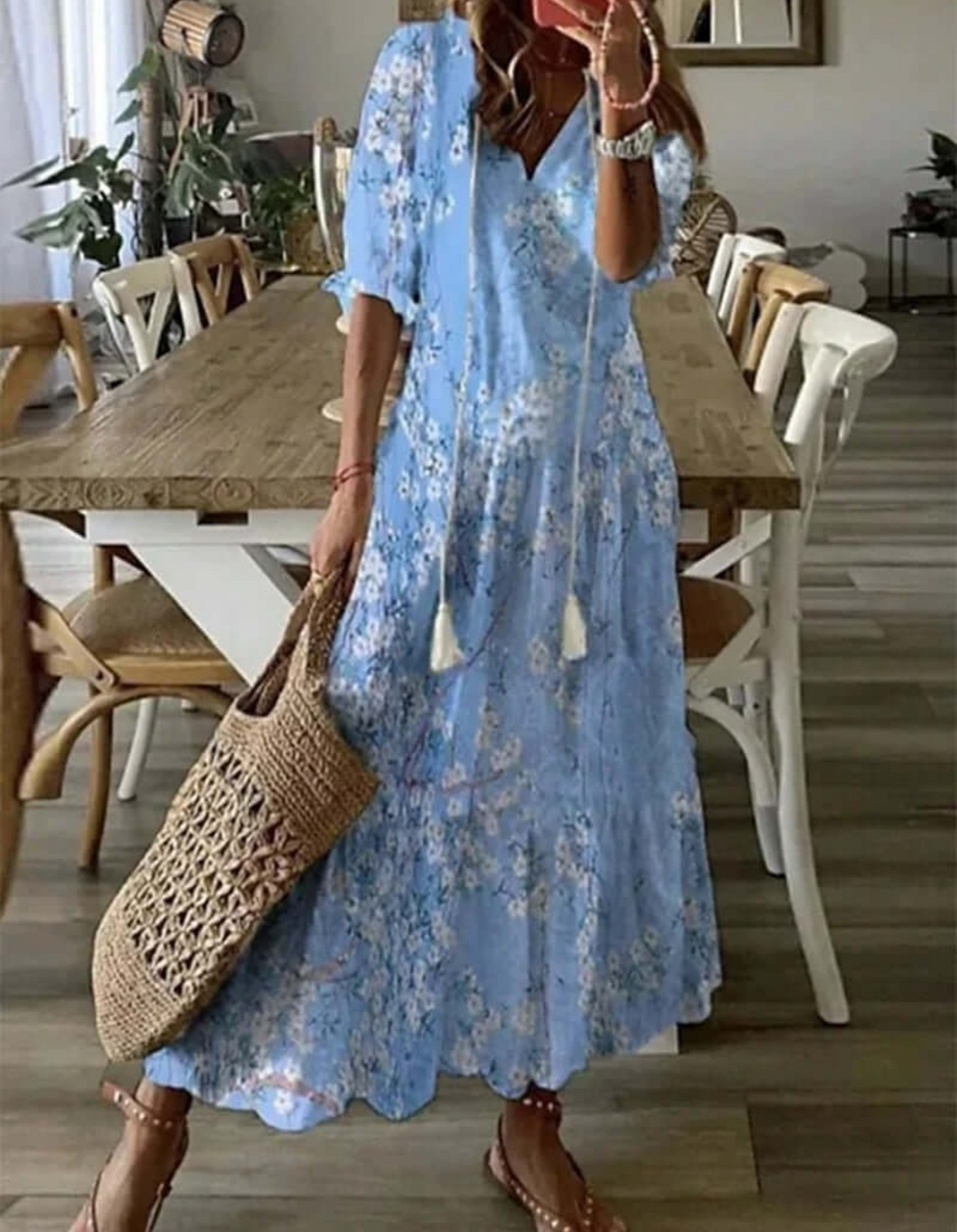 Damen-Sommerkleid in Maxilänge mit luftiger Silhouette