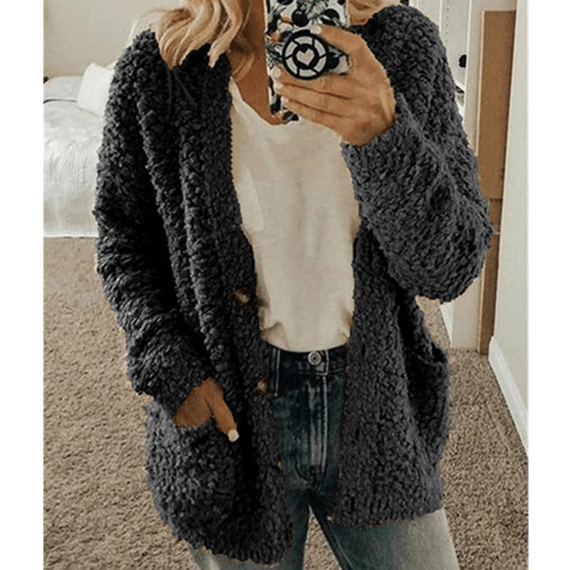 WW | Weicher Strickjacke Warmer Damenpullover Flauschiges Design