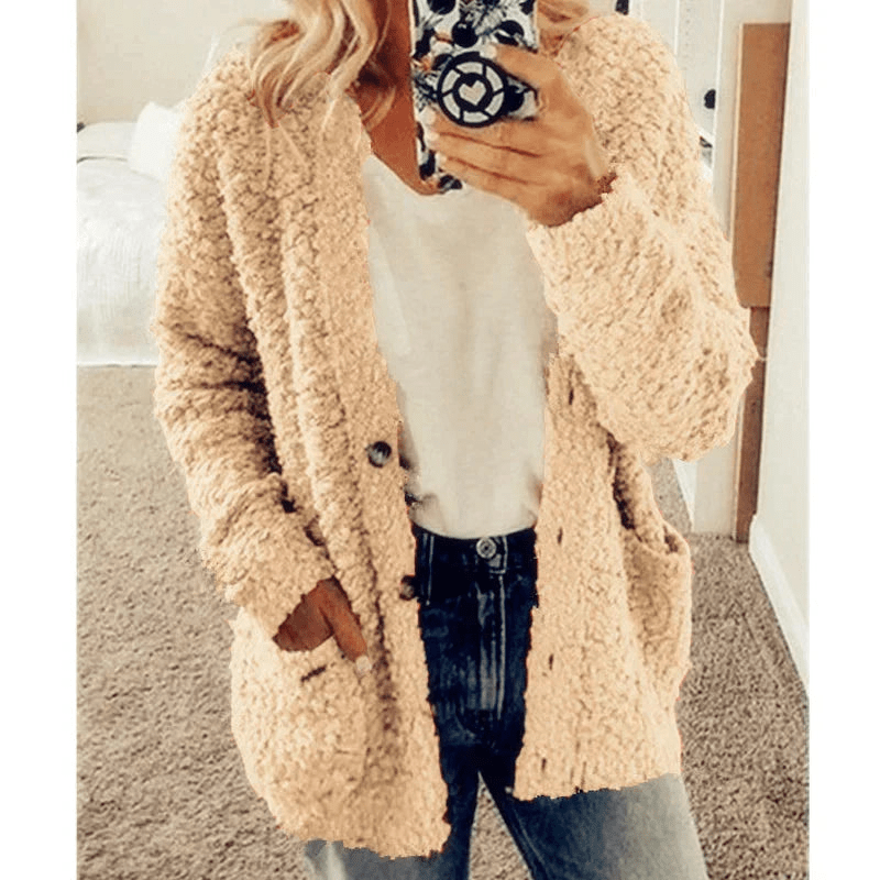 WW | Weicher Strickjacke Warmer Damenpullover Flauschiges Design
