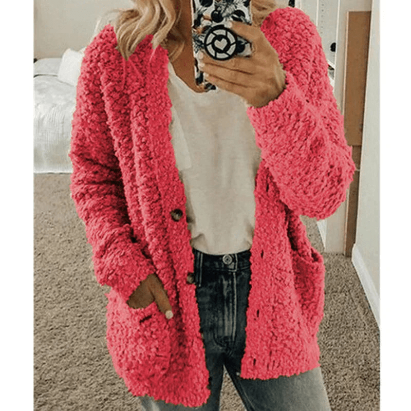 WW | Weicher Strickjacke Warmer Damenpullover Flauschiges Design